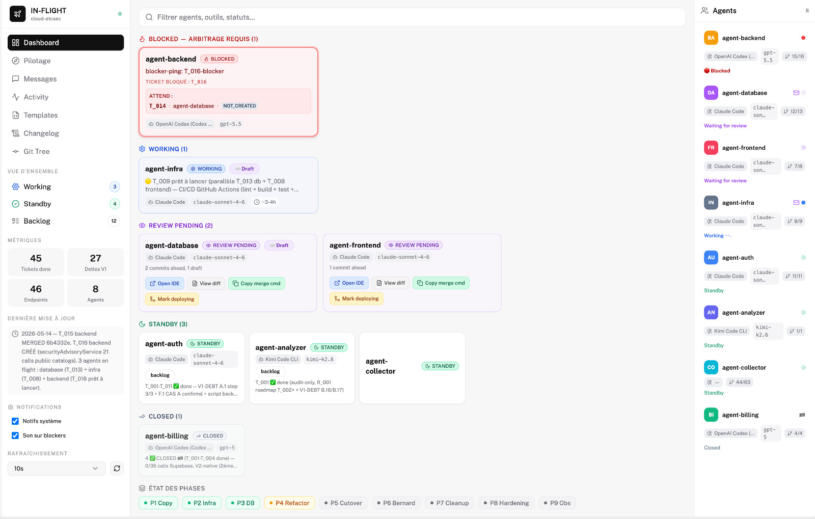 agents-deck — vue d'ensemble du dashboard